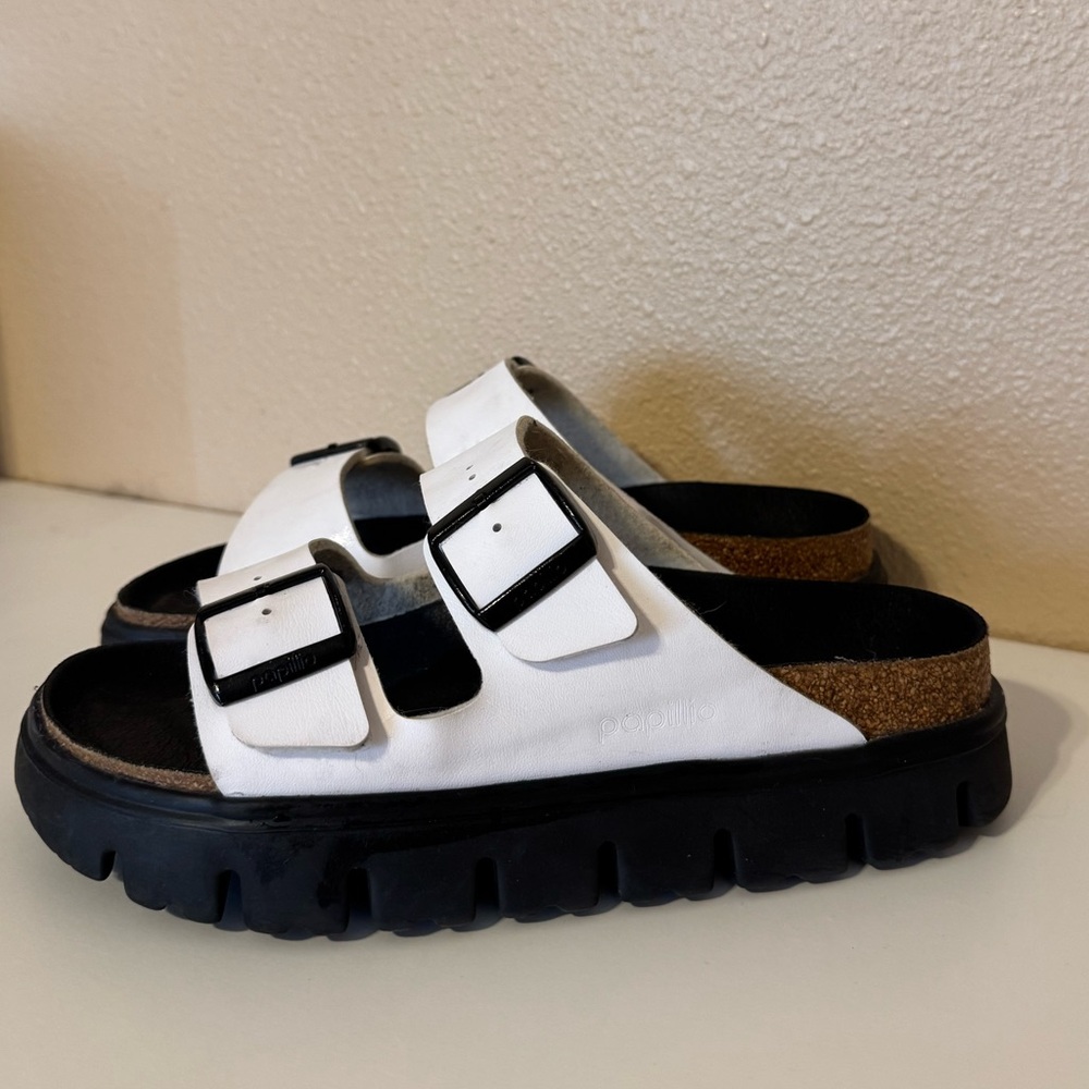 Birkenstock Papillio White and Black Sandals